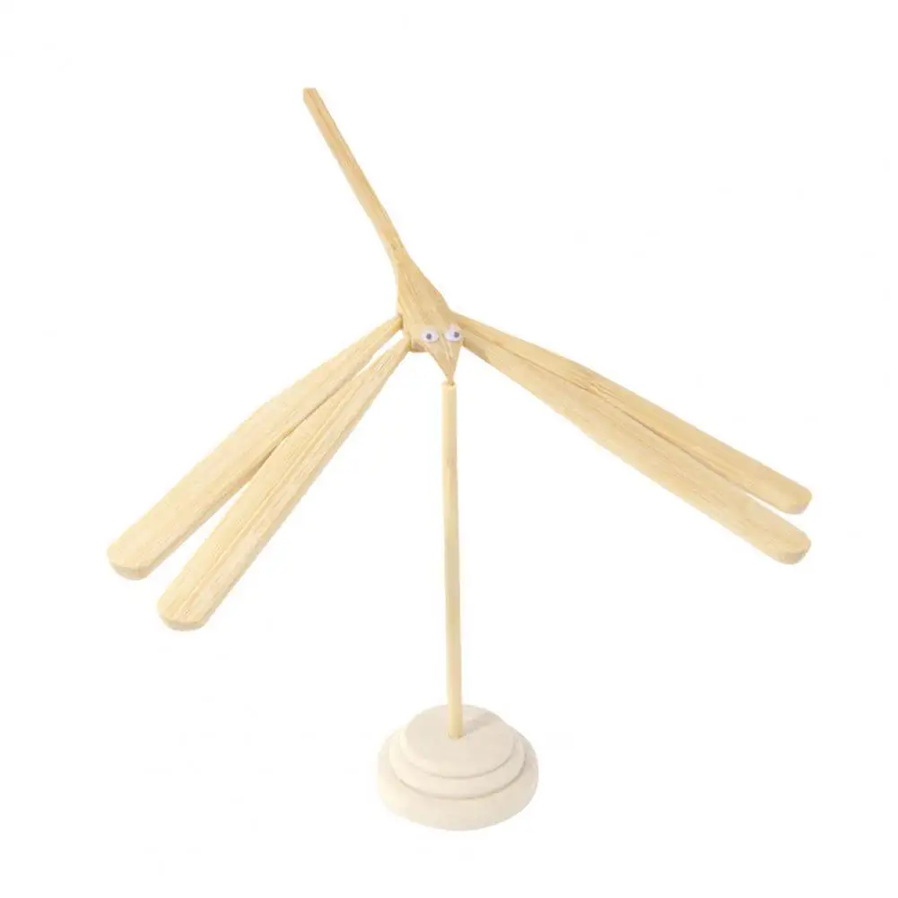 

Eco-friendly Wooden Base Burr-free Balance Wooden Bamboo Dragonfly Model Realistic Bamboo Dragonfly Toy Home Decor