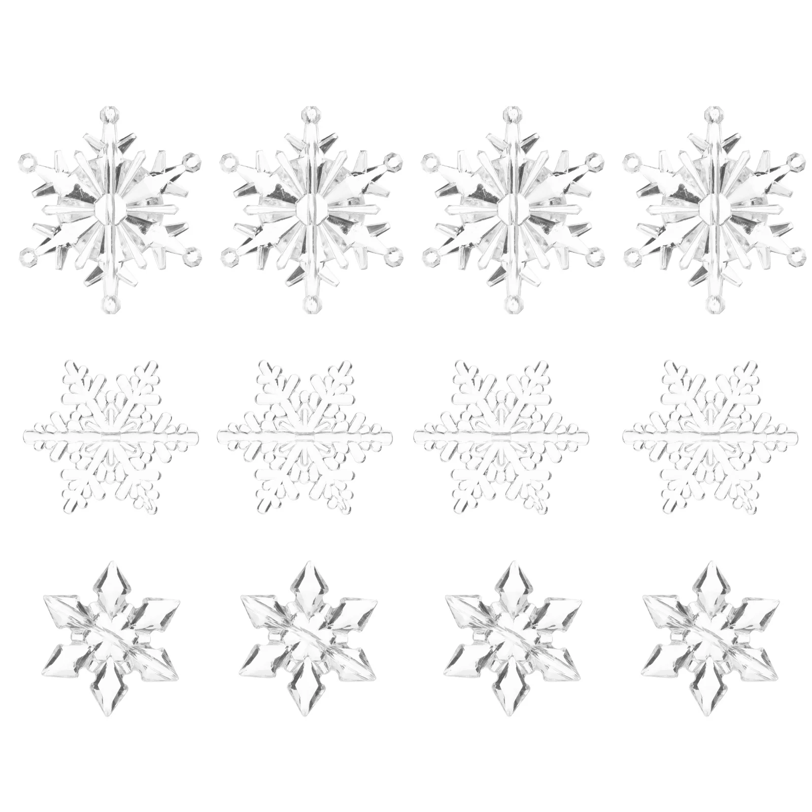 

36 Pcs Snowflake Decoration Accessories Transparent Christmas Accessory Decorations DIY Ornament Festival Tree Scene Layout