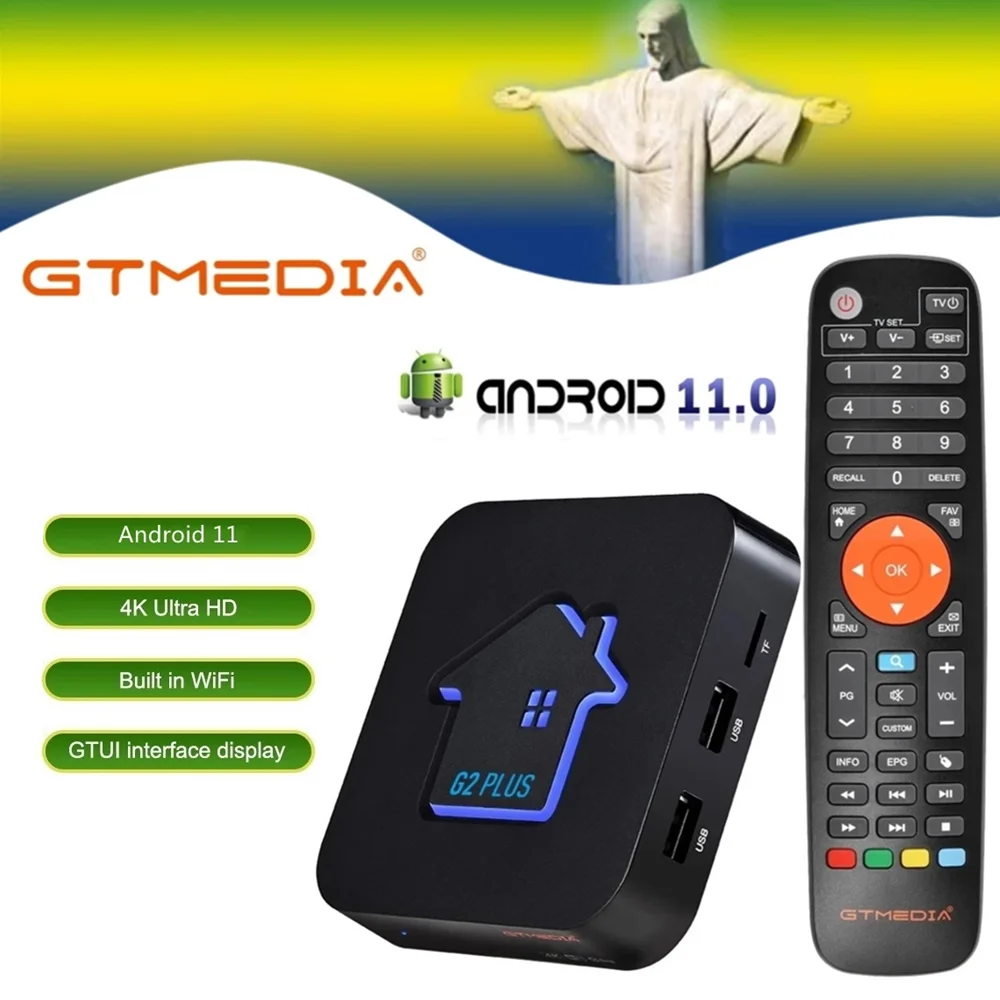 Оригинальная Смарт ТВ-приставка gtmedia Android 11 0 Amlogic 905W 2 Quad Core 4G WIFI 4K UHD Гб 16 медиаплеер
