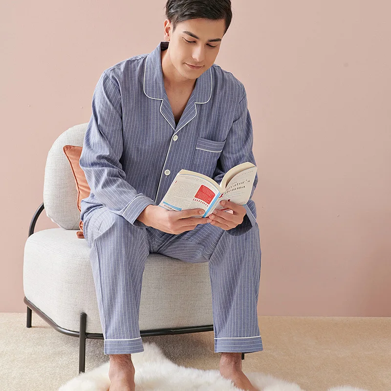 Pajamas Couple Set Sleepwear Pajamas 2pcs Pyjamas Suit Button-Down Pijama Women Men Cotton Sleepwear Nightwear Home Clothes