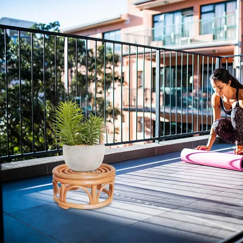 Подставка для цветочных горшков плетеный ротанговый горшок растений стойка