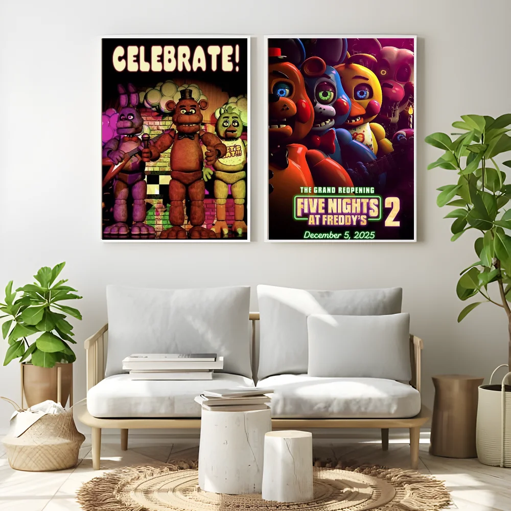 Фото Классический постер Fnaf Five-nights-At-Freddys, настенный художественный принт, подходит для гостиной, спальни, бара, гостиной, украшения дома, подарок №2
