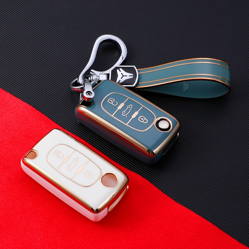

TPU Car Remote Key Case Bag for Peugeot 207 307 308 407 607 807 for Citroen C2 C3 C4 C5 C6 Flip Folding Car Key Shell 2/3 Button