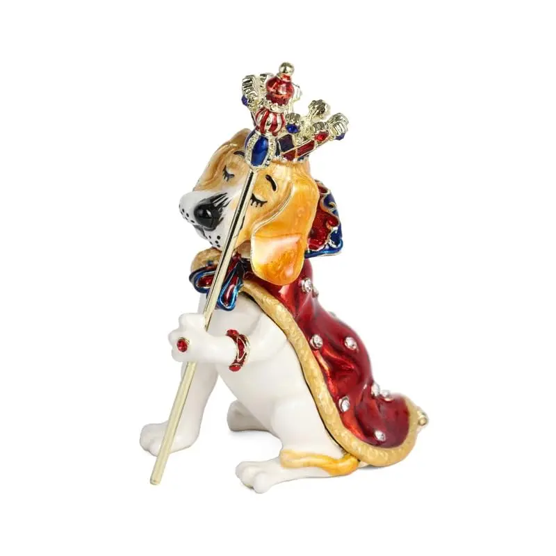 Эмалированная шкатулка для безделушек из сплава Sceptre King Beagle коробка украшения