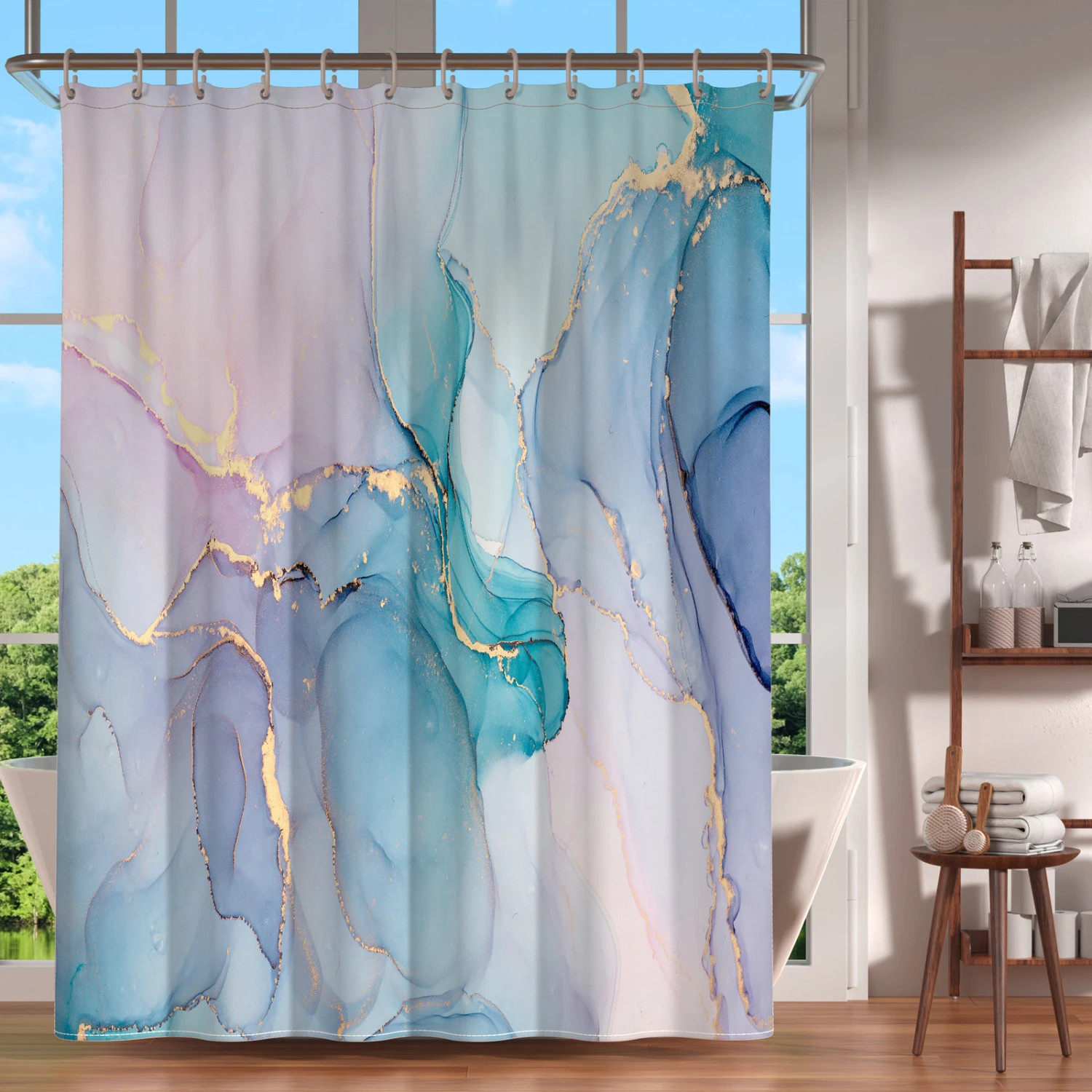 1 шт. современная мраморная занавеска для душа ванной комнаты абстрактная