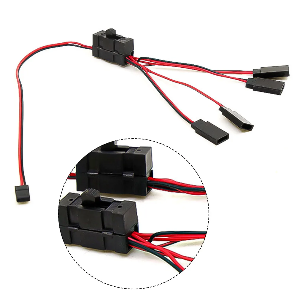 

4-way LED Light Split On/off Controller Switch Y Cable Wire Splitter For 1/10-4 SCX10 RC Oil/Tram/Climbing Crawler Accessory