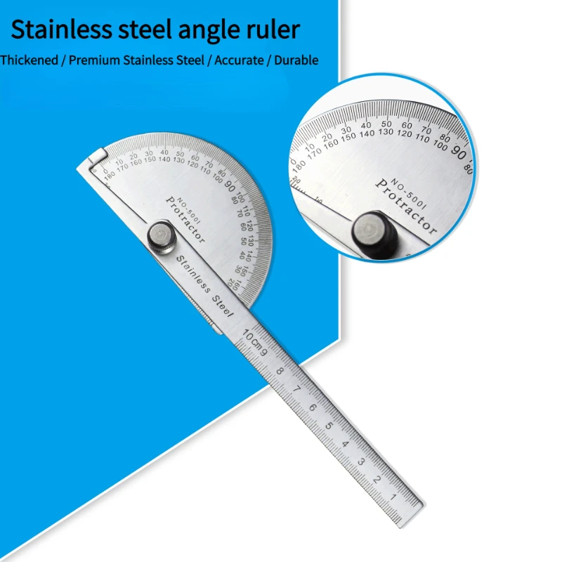

Angle Ruler Angle Ruler 180-degree Angler 100mm Angle Ruler Stainless Steel Angle Ruler 0-180° Semicircle Convenient and Durable