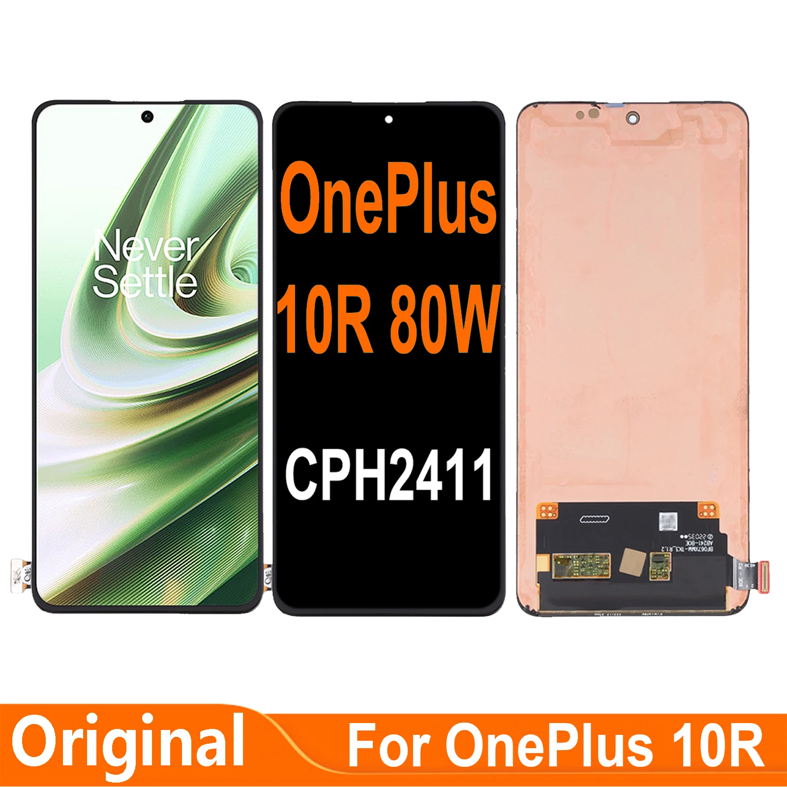 Купи 6, 7 ''AMOLED оригинальный для Oneplus 10R 80W CPH2411 ЖК-дисплей для OnePlus 10 R LCD за 3,650 рублей в магазине AliExpress