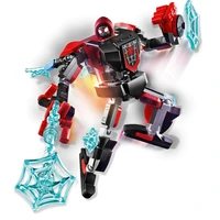 131pcs miles morales mech armor model building blocks bricks classic heroed movieing compatible 76171 boys toys for kids gift