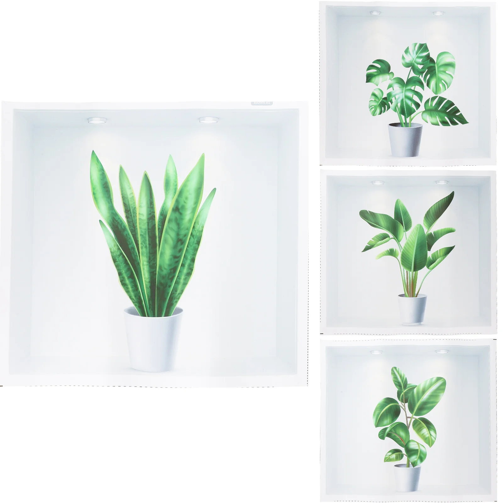 

4PCS Landscape DIY Simulated PVC Decorative Corridor Wall Decals Faux Bonsai Sticker Fake Bonsai Decals Window Wall Stickers