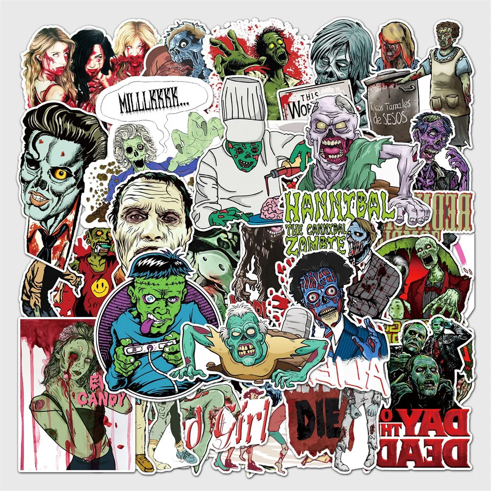 10/30/50 шт. креативные Мультяшные наклейки в виде черепа