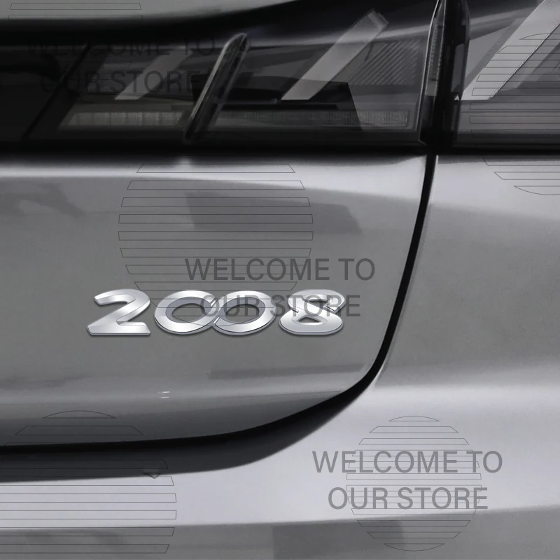 Фото Автомобильный декор, металлический для Peugeot 2008 4008 3008 5008, эмблема с буквами, 3D наклейки, аксессуары, глянцевый черный хвост, наклейки на задний багажник №3