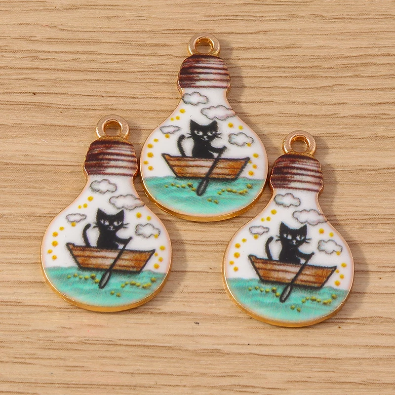 Забавные эмалевые Подвески в виде лампочки 16x27 мм 10 шт.