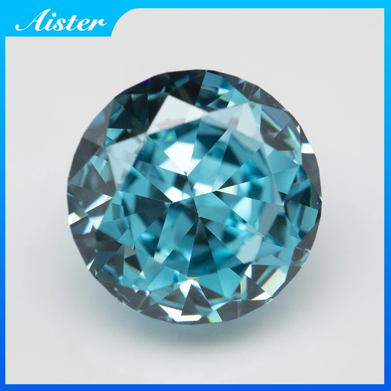 Новый Аквамариновый круглый измельченный кубический цирконий