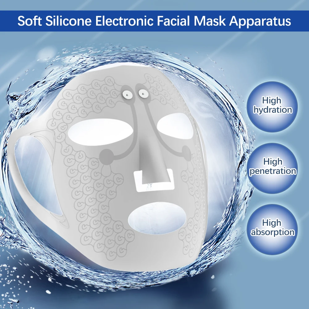 Electric EMS Mask Reusable Silicone Face Lift Anti Wrinkle Masks Skin Tightening Rejuvenation Facial Care Beauty Device