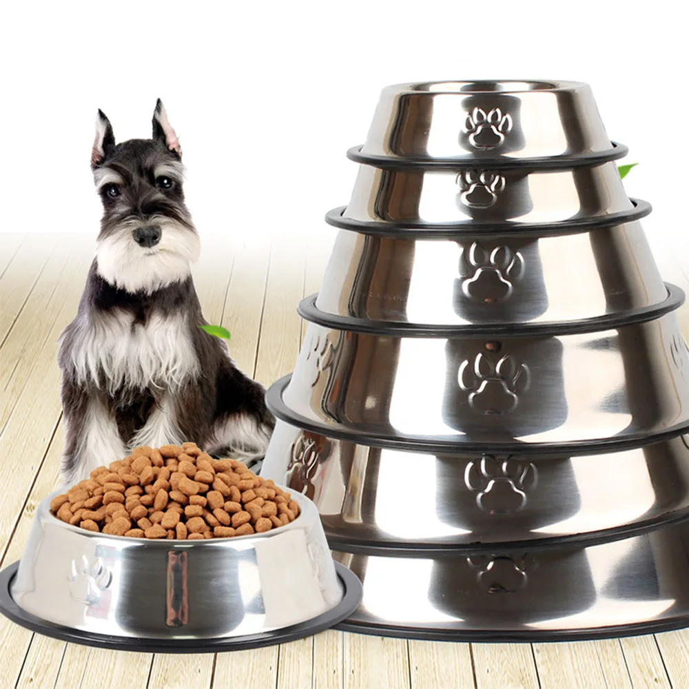 

Stainless Steel Large Dog Bowl with Anti-Skid Rubber Base Dog Dish Puppy Feeder and Water Bowl for Dog Pet Cat Kitten Supplies