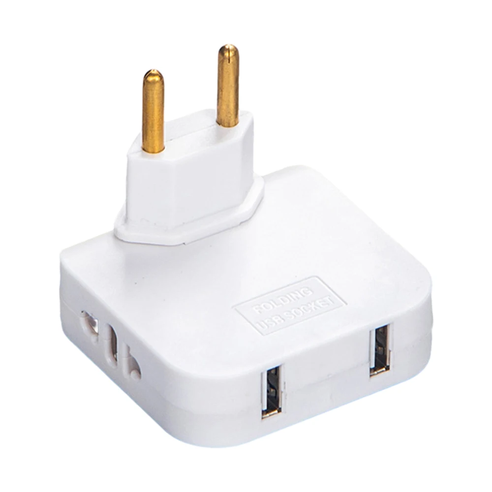 

Вилка европейского стандарта 180 ° Вращающийся адаптер розетки 3 в 1, преобразователь расширительной вилки, складной поворотный преобразователь с несколькими вилками, адаптер USB