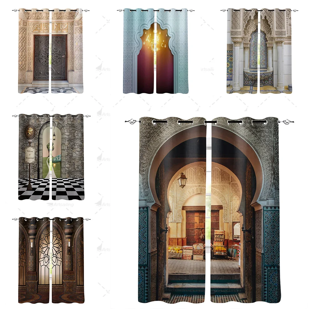 Arab Muslim Religion Curtains For Living Room Kitchen Bedroom Modern Window Treatments Children Drapes Home Textile Decoration