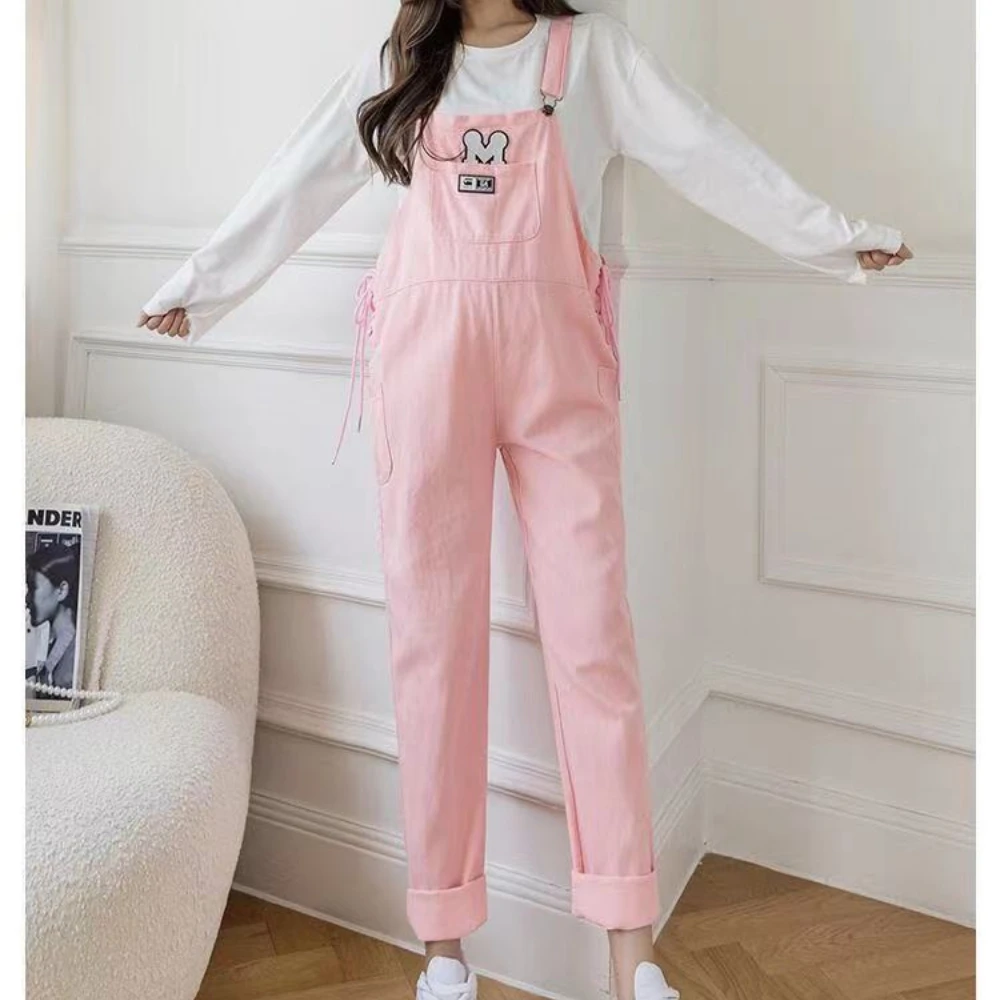 Autumn Korean Fashion Maternity Bib Pants Loose Jumpsuits Clothes for Pregnant Women Pregnancy Overalls T Shirt Sets enlarge