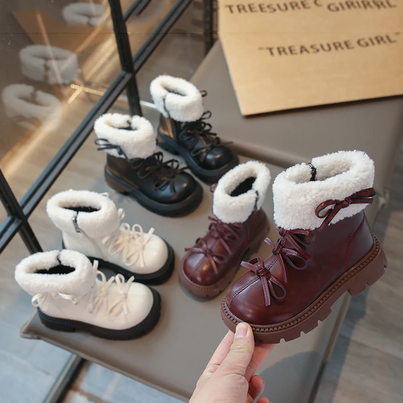 Ботинки для девочек из искусственной кожи