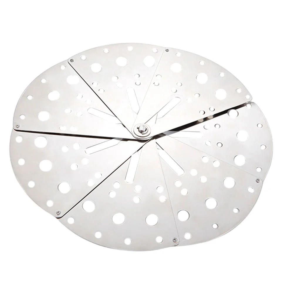 

Foldable Steamer Cloche Microwave Bacon Anti Spill Pot Pan Lid Metal Steamer Stainless Steel Boil Plug Spill Cover