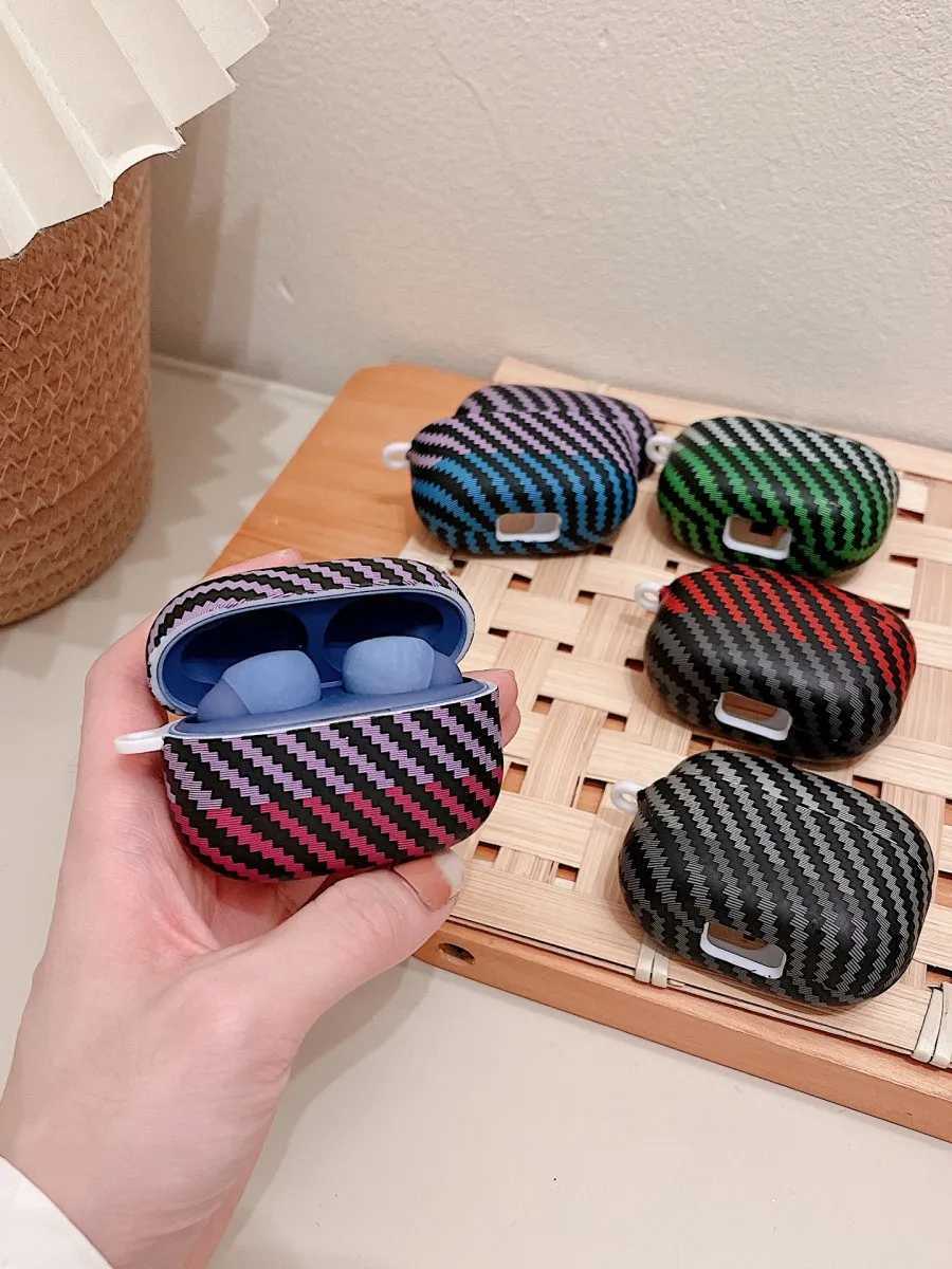 

for Sony link buds S bluetooth headset protective cover anti-drop carbon fiber pattern PC matte split WF-LS900N protective cover