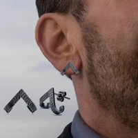 stud earrings men wrap earringstainless steel geometric triangle earring birthday gift for him earrings for men jewelry