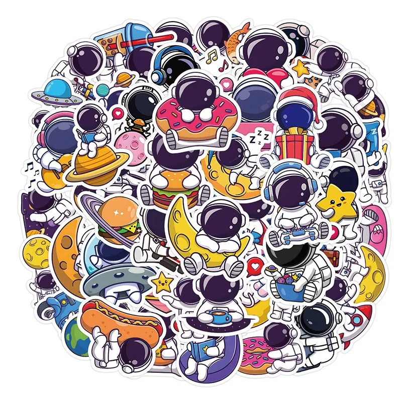 

10/30/60PCS Cute Astronaut Sticker Aesthetic PVC DIY Laptop Diary Decoraction Scrapbooking Stationery School Supplies for Kids