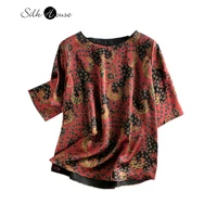 2022 womens fashion new style fragrant cloud yarn round neck vintage hyacinth medium sleeve t shirt