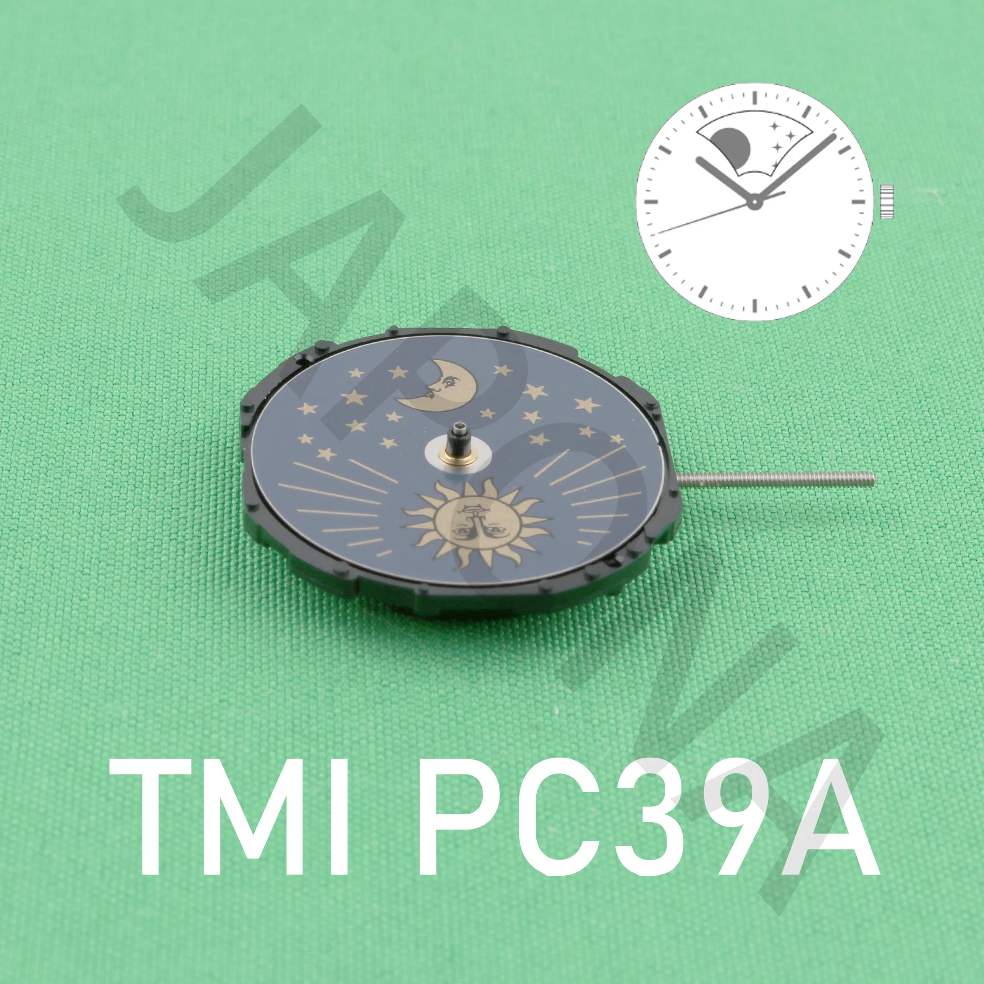 PC39 MOVEMENT TMI PC39A MOVEMENT 10½‴  Ligne Quartz Movment Three Hands with Sun ＆ Moon Disk japan movement time module movement