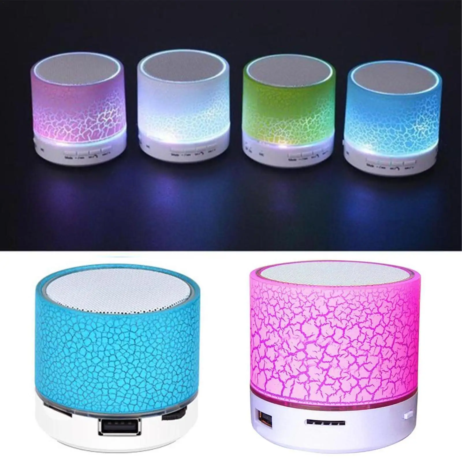 

LED Light Crack Wirless Bluetooth Speaker Outdoor Sound Box Small Protable Speaker for Mobile Phone