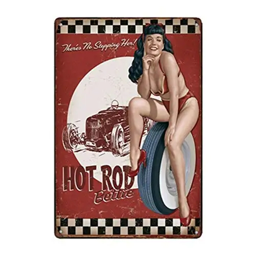 

Metal Sign hot Rod Bettie Decor Retro Vintage Metal Tin Sign Decor