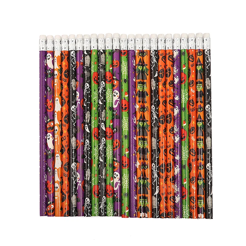 Creative Basswood Pencils Eco-friendly Writing Pens Halloween Party Favors Kids Gifts
