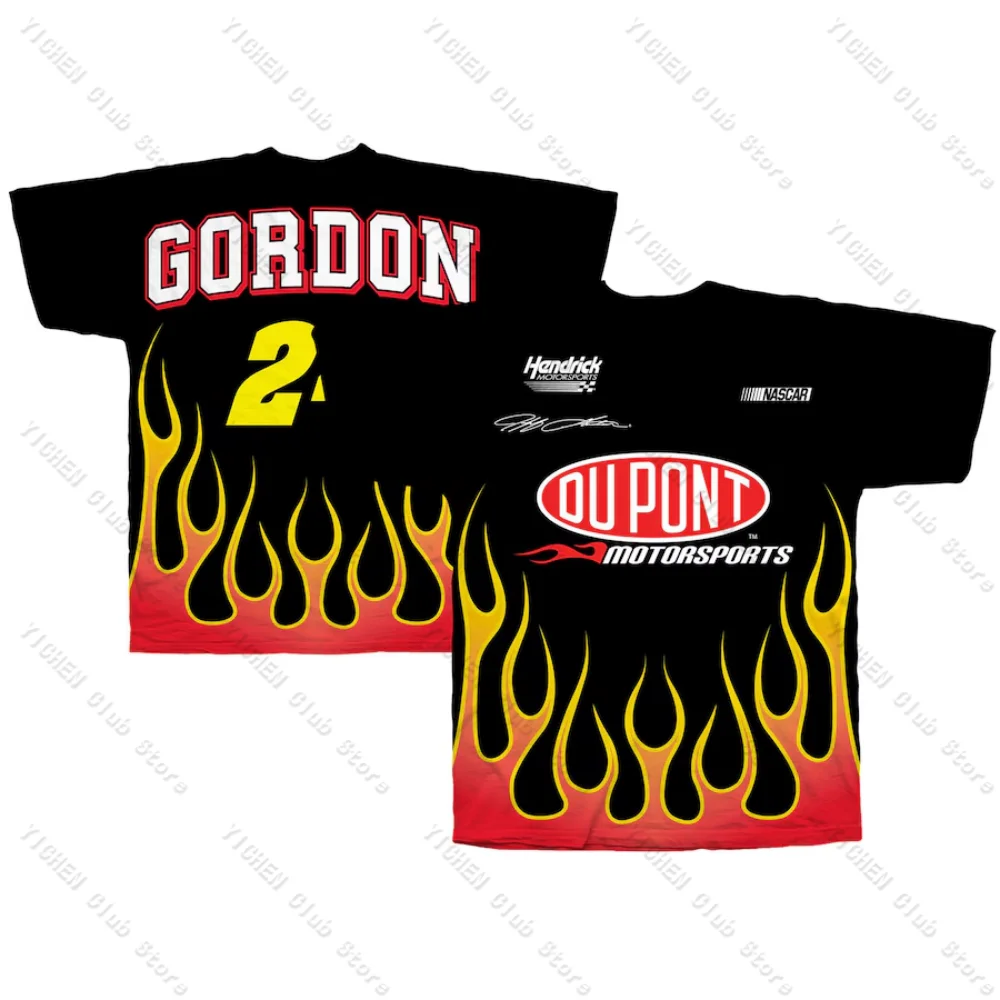 Мотоциклетная гоночная футболка Jeff Gordon Hendrick Motorsports Team Collection Black DuPont Legend уличная