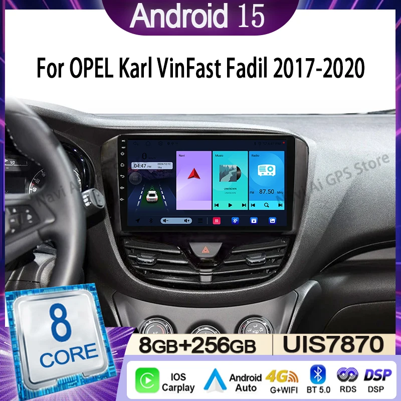 Фото Для OPEL Karl VinFast Fadil 2017-2020 Автомобильный радиоприемник Мультимедийный видеоплеер Навигационный стерео GPS Android 15 Carplay DSP 5G WIFI №1