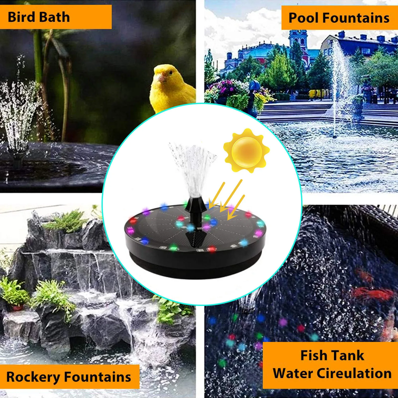 

Pond Floating Bird Fountains Fountains Solar Solar Outdoor Bath Fountains Diamond Ring Pool Float Pink Children's Swim Rings