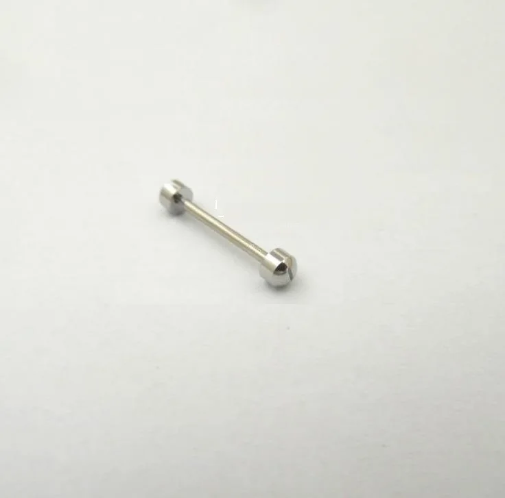 1.2mm 1.3mm Thick Silver Color Watch Lug Screw T Bar for Ceramic Steel Band Bracelet Leather Strap W2735