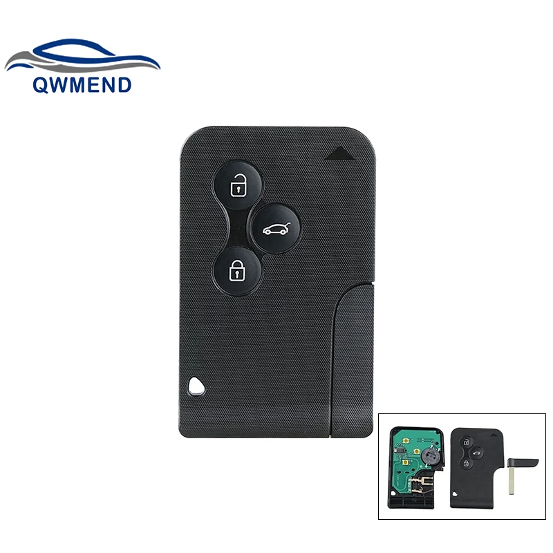 QWMEND для Renault Key 433 МГц Автомобильный ключ Megane II Scenic Grand 2003-2008 3-кнопочный пульт