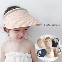 straw mother kids hat summer beach children sun hats visor cap for girls boys outdoor adjustable kids cap child accessories