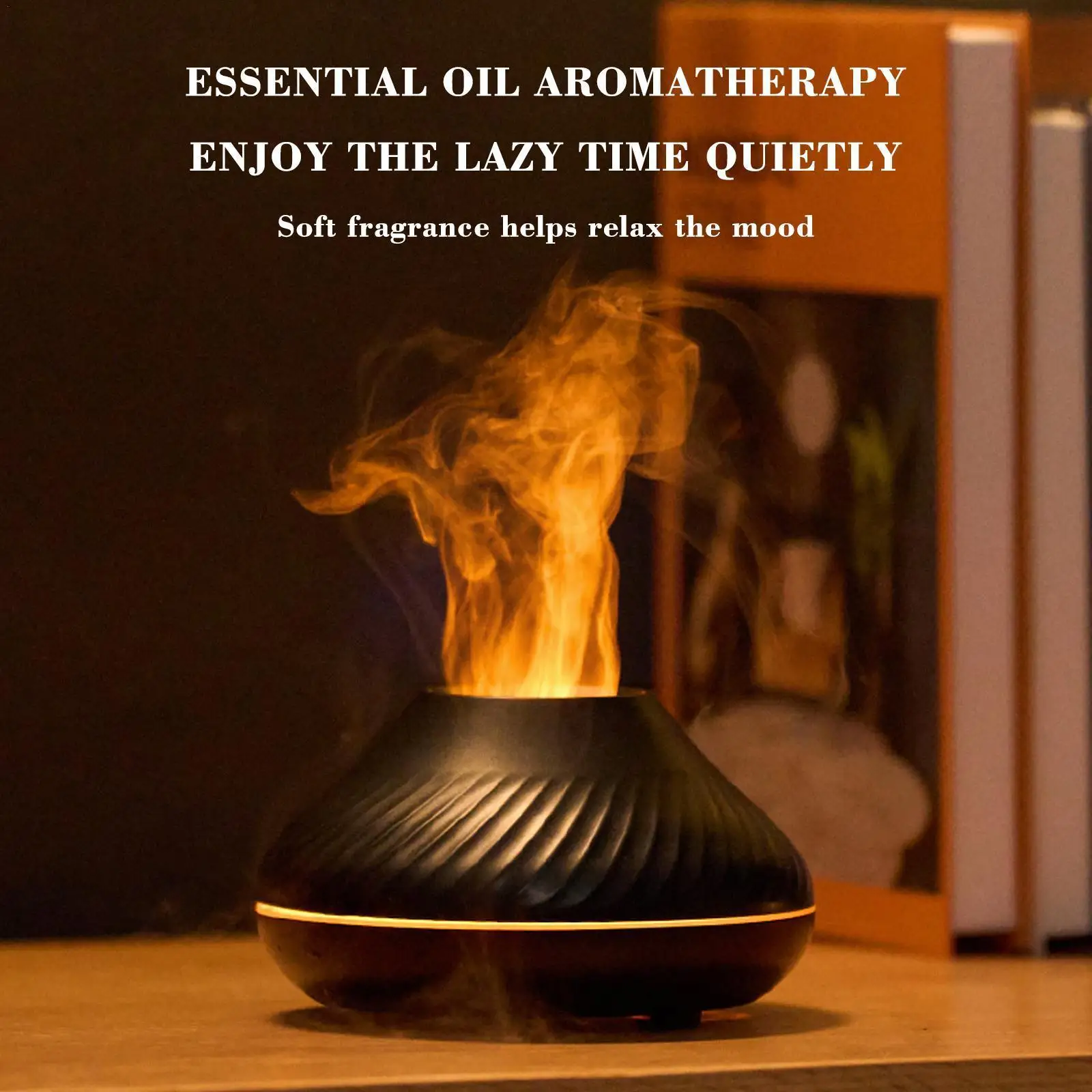 

Аромадиффузор с вулканическим пламенем, увлажнитель воздуха с холодным огнем, портативная лампа для эфирных масел, ультразвуковой распыли...