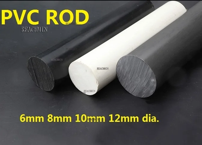 

6 мм 8 мм 10 мм 12 мм черный серый ПВХ стержень поливинилхлорид стойкий к кислотной щелочи стержень круглый стержень