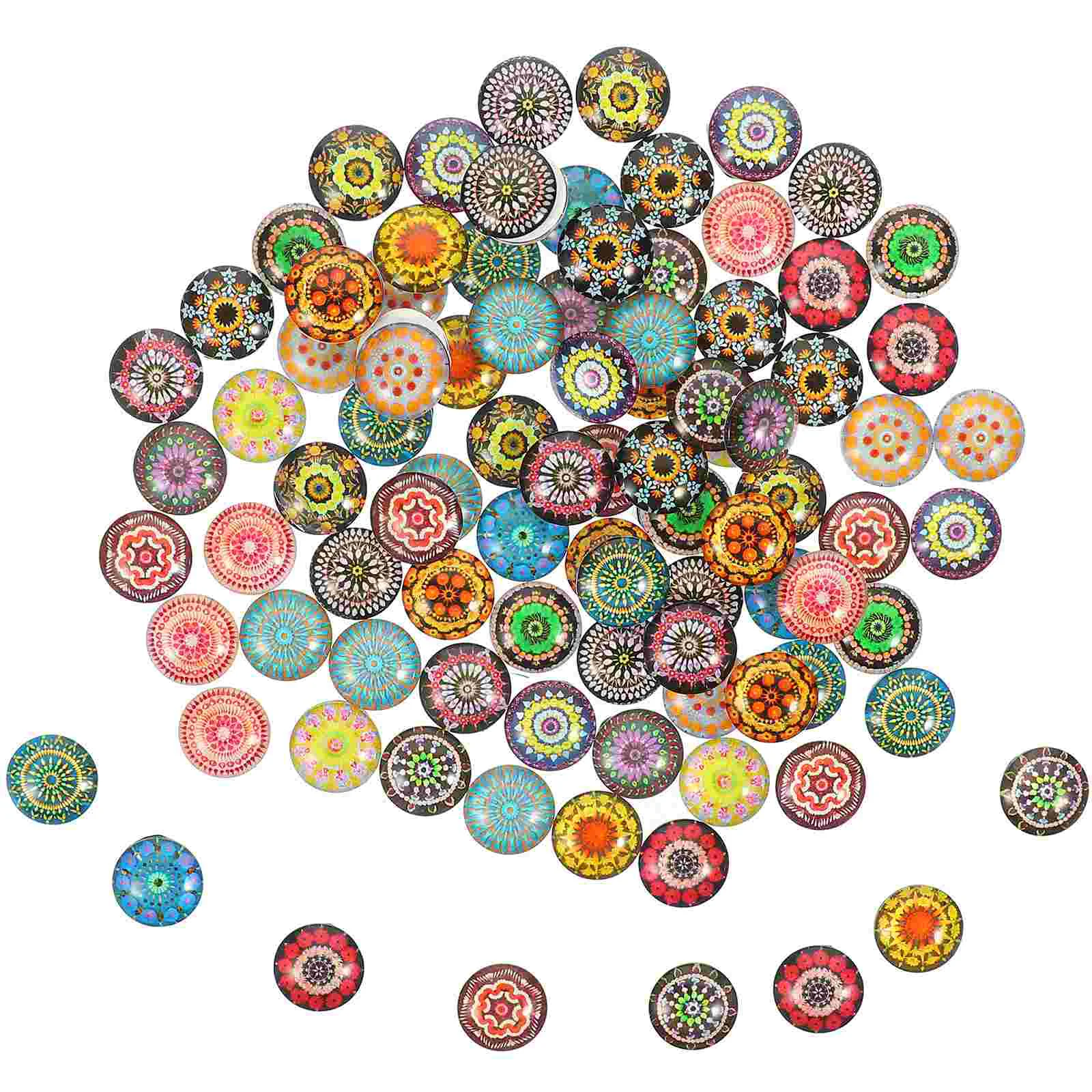 

Patch DIY Gemstone Cabochons Jewelry Material Domed Decor Making Supplies Glass Round Kaleidoscope Boho
