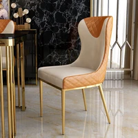 gold leather dining chair backrest luxury modern dining table chair home relaxing sedie da pranzo furniture for home cc50cy