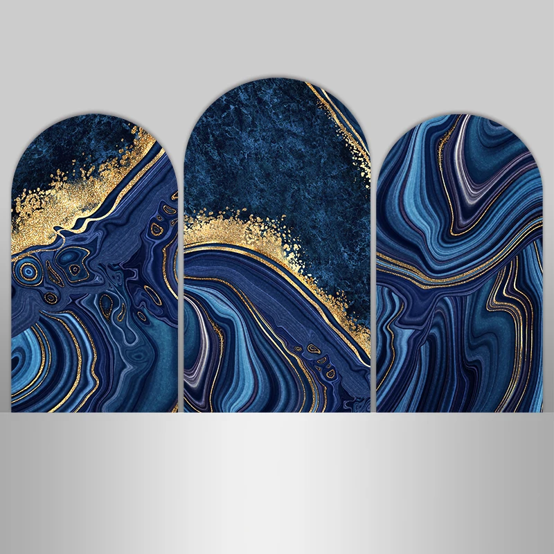 Королевский синий золотой гранит мраморная арка фон для детского душа день