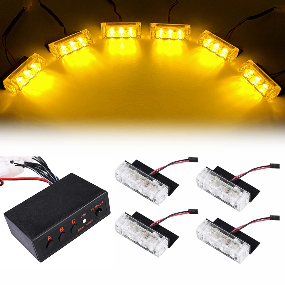 12В автомобильные решетки проблесковые лампы светодиодные мини - вспышки дневные дорожные огни аварийные сигнальные огни