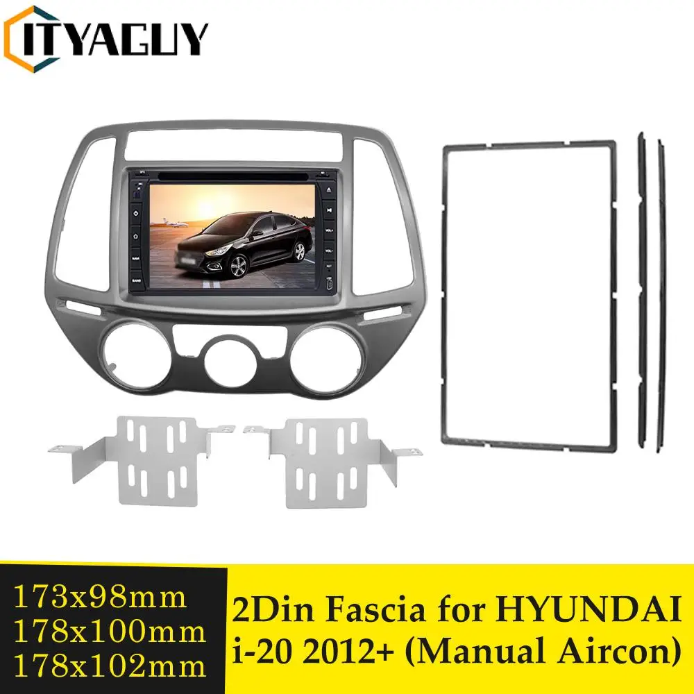 

2Din Автомобильная фасция Радио панель для HYUNDAI i-20 i20 2012 (Руководство Aircon) Набор Фитингов установка Facia пластина адаптер крышка ободок