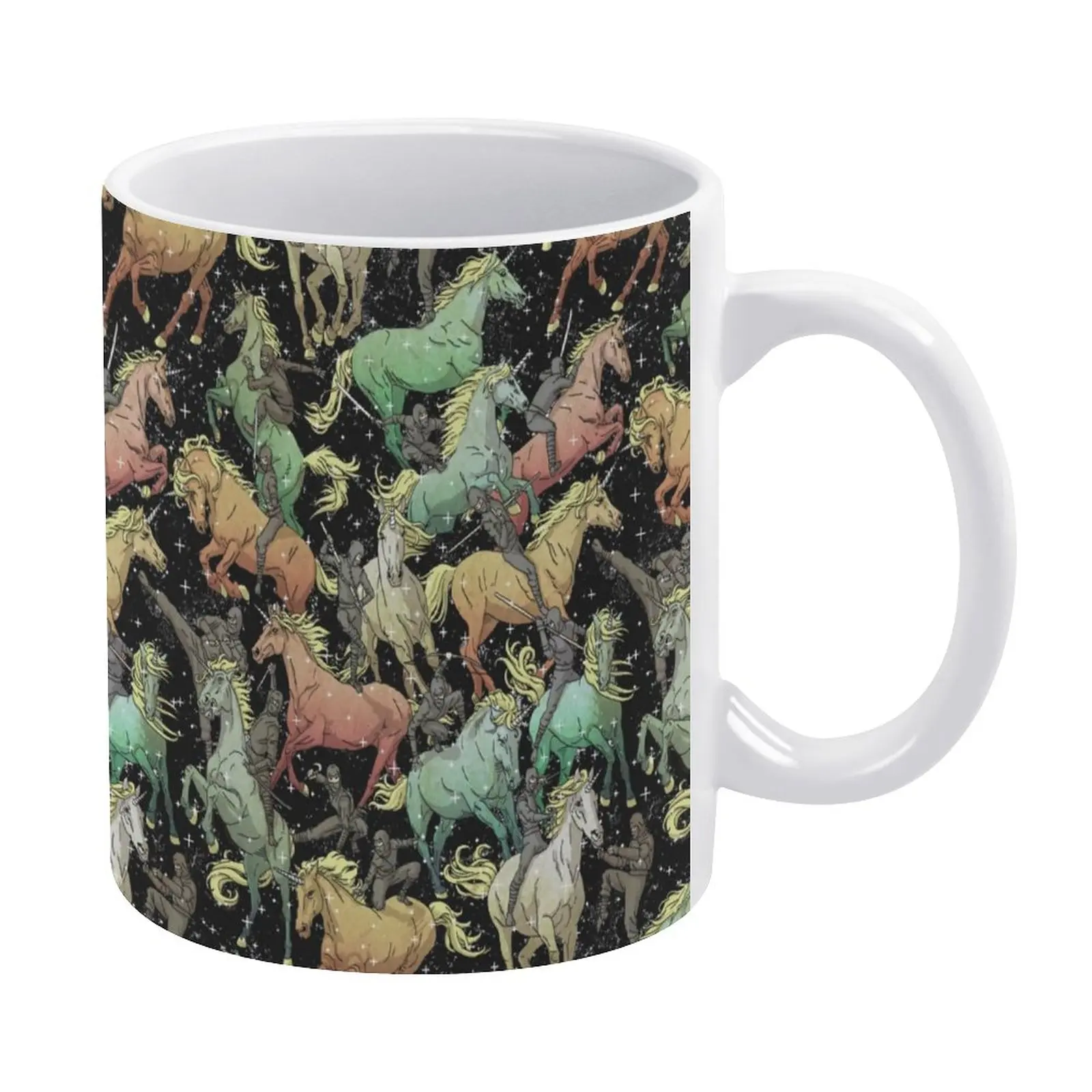 

Красочная кружка с изображением лошади ниндзя для верховой езды, единороги, керамика, кружка для кафе, оптовая продажа, стильные чашки