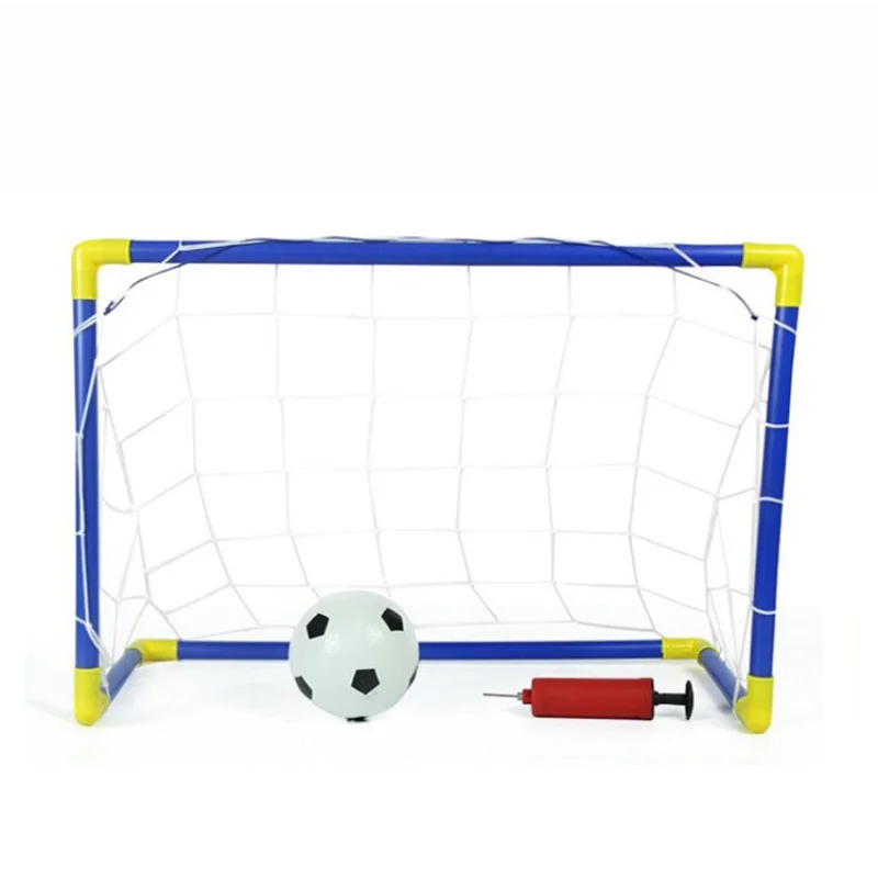60cm Blue Mini Children Portable Golf Football Soccer Goal Removable Indoor Kids Toy Set training equipment
