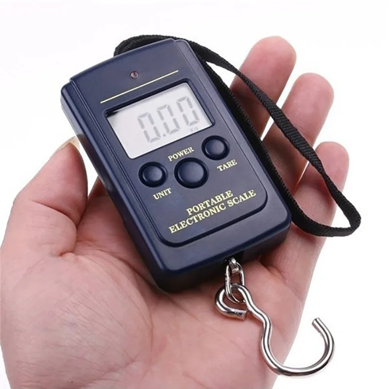 

40kg X 10g Mini Digital Scale for Fishing Luggage Travel Weighting Steelyard Portable Electronic Hanging Hook Scale Hand Scales