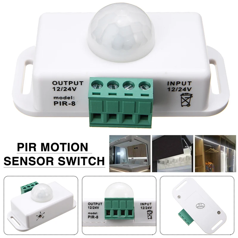 

DC 12V-24V 6A Automatic Infrared PIR Motion Sensor Detector Switch For LED Light And LED Lamps Strip Controller Induction Switch